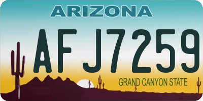 AZ license plate AFJ7259