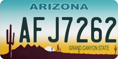 AZ license plate AFJ7262