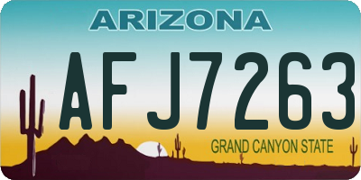 AZ license plate AFJ7263