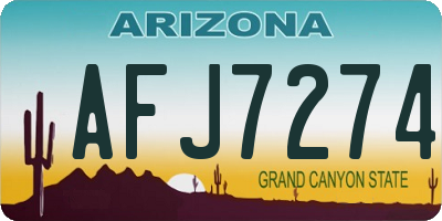 AZ license plate AFJ7274