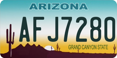 AZ license plate AFJ7280