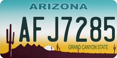 AZ license plate AFJ7285