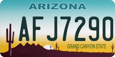 AZ license plate AFJ7290