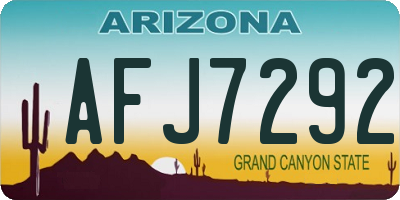 AZ license plate AFJ7292
