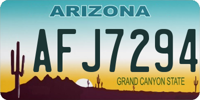 AZ license plate AFJ7294
