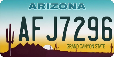 AZ license plate AFJ7296