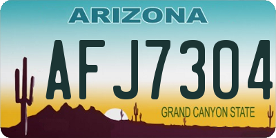 AZ license plate AFJ7304