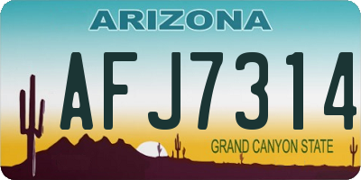 AZ license plate AFJ7314