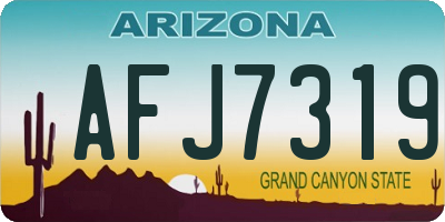 AZ license plate AFJ7319