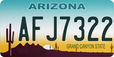 AZ license plate AFJ7322