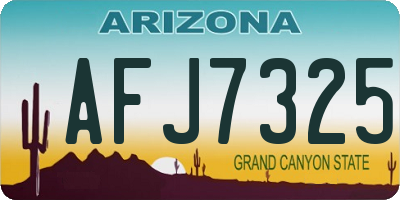 AZ license plate AFJ7325