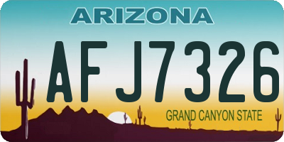 AZ license plate AFJ7326