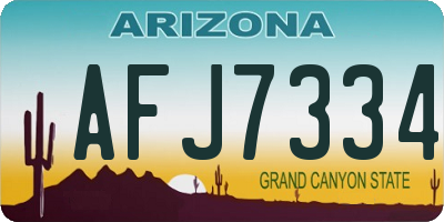 AZ license plate AFJ7334
