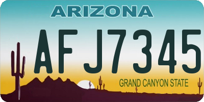 AZ license plate AFJ7345