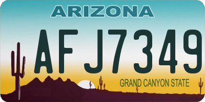 AZ license plate AFJ7349