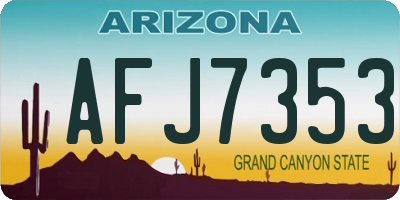 AZ license plate AFJ7353