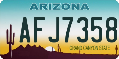 AZ license plate AFJ7358