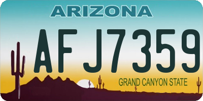 AZ license plate AFJ7359