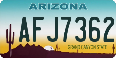 AZ license plate AFJ7362