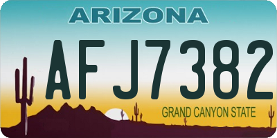 AZ license plate AFJ7382