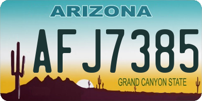 AZ license plate AFJ7385