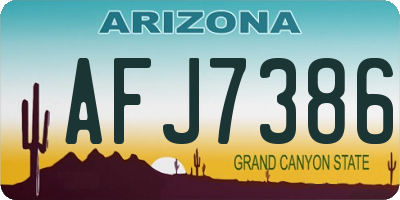 AZ license plate AFJ7386