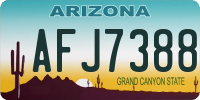 AZ license plate AFJ7388
