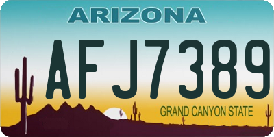 AZ license plate AFJ7389