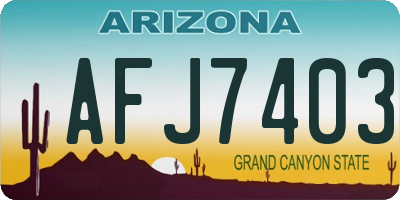 AZ license plate AFJ7403