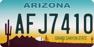 AZ license plate AFJ7410