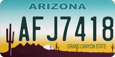 AZ license plate AFJ7418