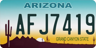 AZ license plate AFJ7419