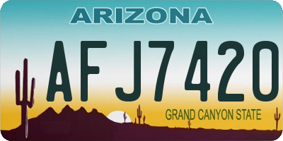 AZ license plate AFJ7420