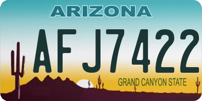AZ license plate AFJ7422