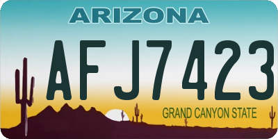 AZ license plate AFJ7423