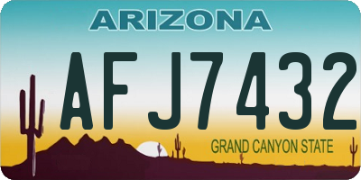 AZ license plate AFJ7432