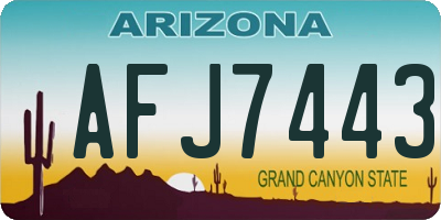AZ license plate AFJ7443