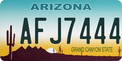 AZ license plate AFJ7444