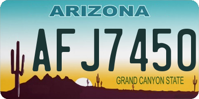 AZ license plate AFJ7450