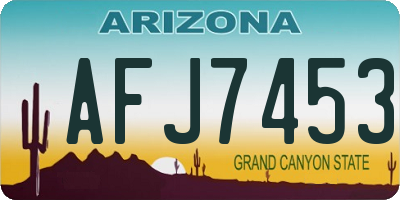 AZ license plate AFJ7453
