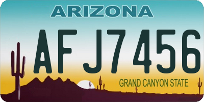 AZ license plate AFJ7456