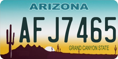 AZ license plate AFJ7465