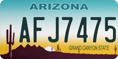 AZ license plate AFJ7475