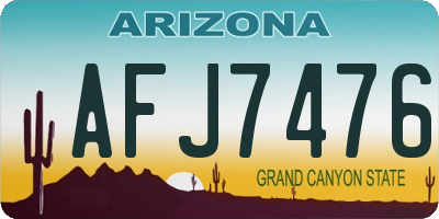 AZ license plate AFJ7476