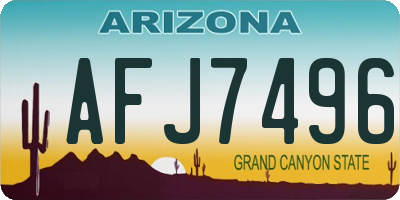 AZ license plate AFJ7496