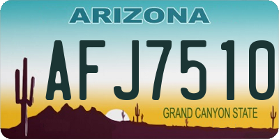 AZ license plate AFJ7510