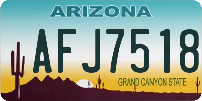 AZ license plate AFJ7518