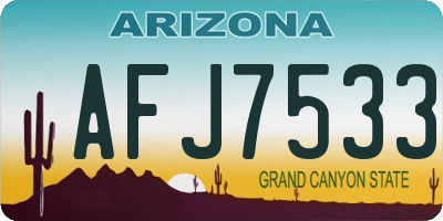 AZ license plate AFJ7533
