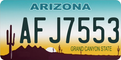 AZ license plate AFJ7553
