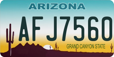 AZ license plate AFJ7560